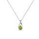 1 - Tessie 0.18 ct Peridot (3.50 mm) Women Teardrop Solitaire Pendant Necklace 