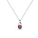 1 - Tessie 0.18 ct Rhodolite Garnet (3.50 mm) Women Teardrop Solitaire Pendant Necklace 