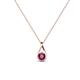1 - Tessie 0.18 ct Rhodolite Garnet (3.50 mm) Women Teardrop Solitaire Pendant Necklace 