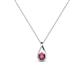 1 - Tessie 0.15 ct Pink Tourmaline (3.50 mm) Women Teardrop Solitaire Pendant Necklace 