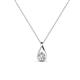 1 - Tessie 0.17 ct White Sapphire (3.50 mm) Women Teardrop Solitaire Pendant Necklace 