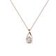 1 - Tessie 0.17 ct White Sapphire (3.50 mm) Women Teardrop Solitaire Pendant Necklace 