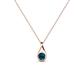 1 - Tessie 0.16 ct Blue Diamond (3.50 mm) Women Teardrop Solitaire Pendant Necklace 