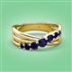 3 - Miesha 0.53 ctw Blue Sapphire Crossover 7 Stone Wedding Band 