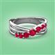 3 - Miesha 0.53 ctw Ruby Crossover 7 Stone Wedding Band 