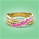 3 - Miesha 0.53 ctw Pink Sapphire Crossover 7 Stone Wedding Band 