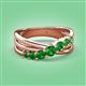 3 - Miesha 0.59 ctw Green Garnet Crossover 7 Stone Wedding Band 