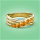 3 - Miesha 0.39 ctw Citrine Crossover 7 Stone Wedding Band 