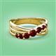 3 - Miesha 0.59 ctw Red Garnet Crossover 7 Stone Wedding Band 