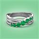 3 - Miesha 0.39 ctw Emerald Crossover 7 Stone Wedding Band 