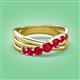 3 - Miesha 0.53 ctw Ruby Crossover 7 Stone Wedding Band 
