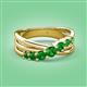3 - Miesha 0.59 ctw Green Garnet Crossover 7 Stone Wedding Band 
