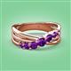 3 - Miesha 0.39 ctw Amethyst Crossover 7 Stone Wedding Band 