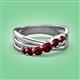 3 - Miesha 0.59 ctw Red Garnet Crossover 7 Stone Wedding Band 