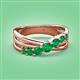 3 - Miesha 0.39 ctw Emerald Crossover 7 Stone Wedding Band 