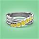 3 - Miesha 0.49 ctw Yellow Diamond Crossover 7 Stone Wedding Band 