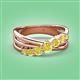 3 - Miesha 0.49 ctw Yellow Diamond Crossover 7 Stone Wedding Band 