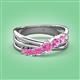 3 - Miesha 0.53 ctw Pink Sapphire Crossover 7 Stone Wedding Band 