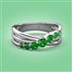 3 - Miesha 0.59 ctw Green Garnet Crossover 7 Stone Wedding Band 