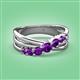 3 - Miesha 0.39 ctw Amethyst Crossover 7 Stone Wedding Band 