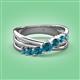 3 - Miesha 0.49 ctw Blue Diamond Crossover 7 Stone Wedding Band 