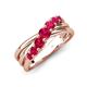 4 - Miesha 0.53 ctw Ruby Crossover 7 Stone Wedding Band 