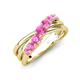 4 - Miesha 0.53 ctw Pink Sapphire Crossover 7 Stone Wedding Band 