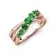 4 - Miesha 0.59 ctw Green Garnet Crossover 7 Stone Wedding Band 