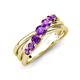 4 - Miesha 0.39 ctw Amethyst Crossover 7 Stone Wedding Band 