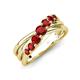 4 - Miesha 0.59 ctw Red Garnet Crossover 7 Stone Wedding Band 