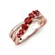 4 - Miesha 0.59 ctw Red Garnet Crossover 7 Stone Wedding Band 