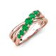 4 - Miesha 0.39 ctw Emerald Crossover 7 Stone Wedding Band 