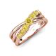 4 - Miesha 0.53 ctw Yellow Sapphire Crossover 7 Stone Wedding Band 