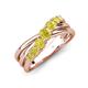 4 - Miesha 0.49 ctw Yellow Diamond Crossover 7 Stone Wedding Band 