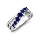 4 - Miesha 0.53 ctw Blue Sapphire Crossover 7 Stone Wedding Band 