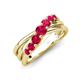 4 - Miesha 0.53 ctw Ruby Crossover 7 Stone Wedding Band 