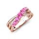 4 - Miesha 0.53 ctw Pink Sapphire Crossover 7 Stone Wedding Band 
