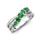 4 - Miesha 0.59 ctw Green Garnet Crossover 7 Stone Wedding Band 