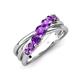 4 - Miesha 0.39 ctw Amethyst Crossover 7 Stone Wedding Band 