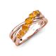 4 - Miesha 0.39 ctw Citrine Crossover 7 Stone Wedding Band 