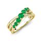 4 - Miesha 0.39 ctw Emerald Crossover 7 Stone Wedding Band 