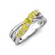 4 - Miesha 0.49 ctw Yellow Diamond Crossover 7 Stone Wedding Band 