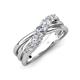 4 - Miesha 0.53 ctw Moissanite Crossover 7 Stone Wedding Band 