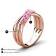 5 - Miesha 0.53 ctw Pink Sapphire Crossover 7 Stone Wedding Band 