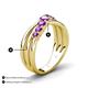 5 - Miesha 0.39 ctw Amethyst Crossover 7 Stone Wedding Band 