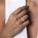 6 - Miesha 0.49 ctw Yellow Diamond Crossover 7 Stone Wedding Band 