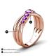 5 - Miesha 0.39 ctw Amethyst Crossover 7 Stone Wedding Band 
