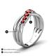 5 - Miesha 0.59 ctw Red Garnet Crossover 7 Stone Wedding Band 