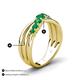 5 - Miesha 0.39 ctw Emerald Crossover 7 Stone Wedding Band 