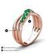 5 - Miesha 0.39 ctw Emerald Crossover 7 Stone Wedding Band 